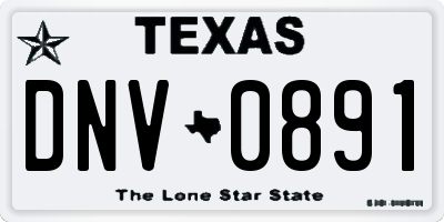 TX license plate DNV0891