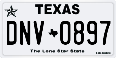 TX license plate DNV0897