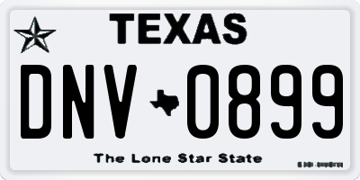 TX license plate DNV0899