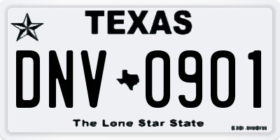 TX license plate DNV0901