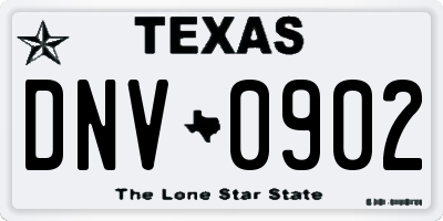 TX license plate DNV0902