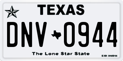 TX license plate DNV0944