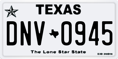 TX license plate DNV0945