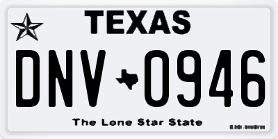 TX license plate DNV0946