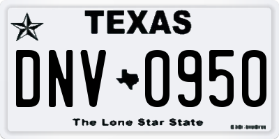 TX license plate DNV0950