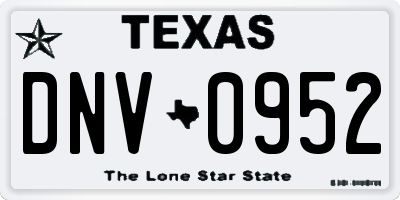 TX license plate DNV0952