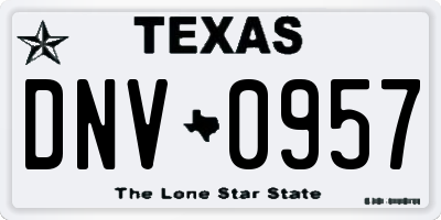 TX license plate DNV0957