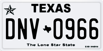 TX license plate DNV0966