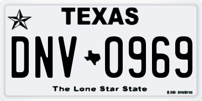 TX license plate DNV0969