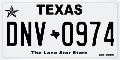 TX license plate DNV0974