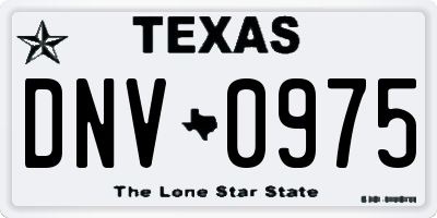 TX license plate DNV0975