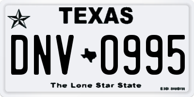 TX license plate DNV0995