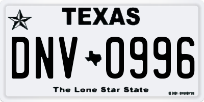 TX license plate DNV0996