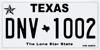 TX license plate DNV1002