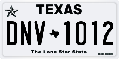TX license plate DNV1012