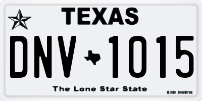 TX license plate DNV1015
