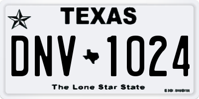 TX license plate DNV1024