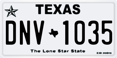 TX license plate DNV1035