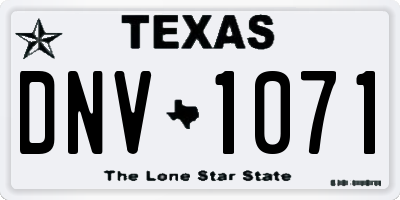 TX license plate DNV1071