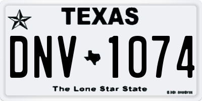 TX license plate DNV1074