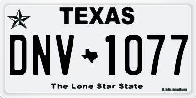 TX license plate DNV1077