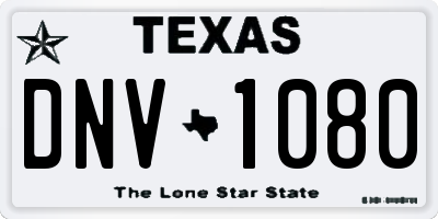 TX license plate DNV1080