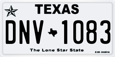 TX license plate DNV1083