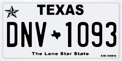 TX license plate DNV1093