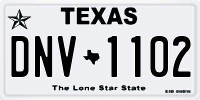 TX license plate DNV1102