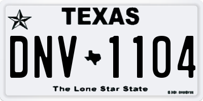 TX license plate DNV1104