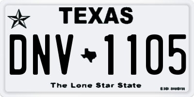 TX license plate DNV1105