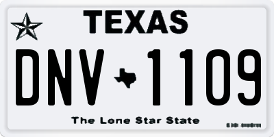 TX license plate DNV1109