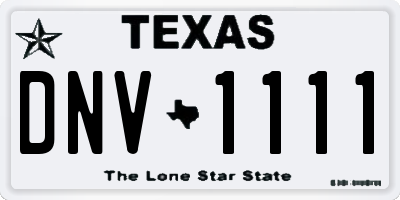TX license plate DNV1111