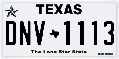 TX license plate DNV1113