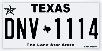 TX license plate DNV1114