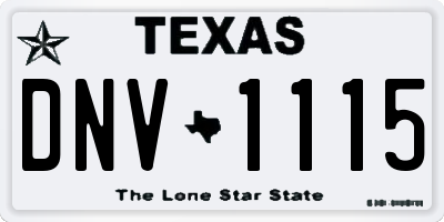 TX license plate DNV1115