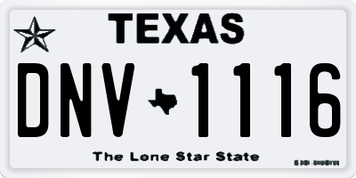 TX license plate DNV1116