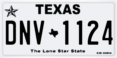TX license plate DNV1124