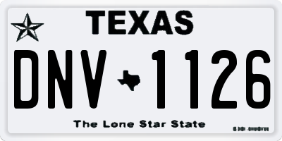 TX license plate DNV1126