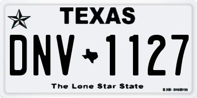 TX license plate DNV1127