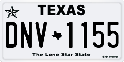 TX license plate DNV1155