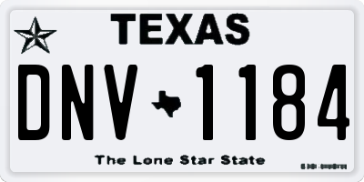 TX license plate DNV1184