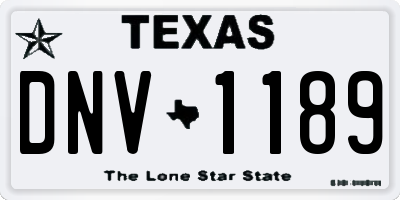 TX license plate DNV1189