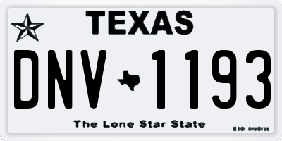 TX license plate DNV1193