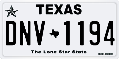 TX license plate DNV1194