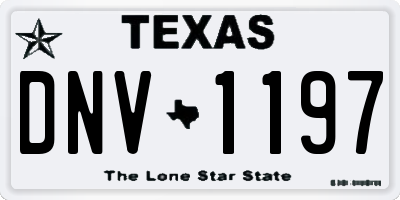 TX license plate DNV1197