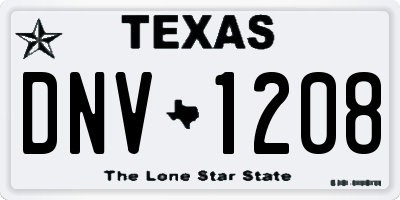 TX license plate DNV1208