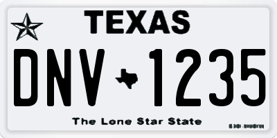 TX license plate DNV1235