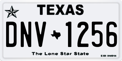TX license plate DNV1256