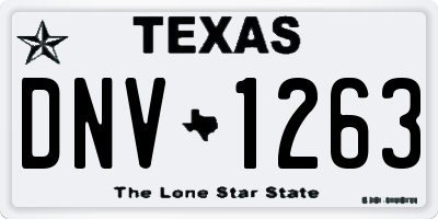 TX license plate DNV1263